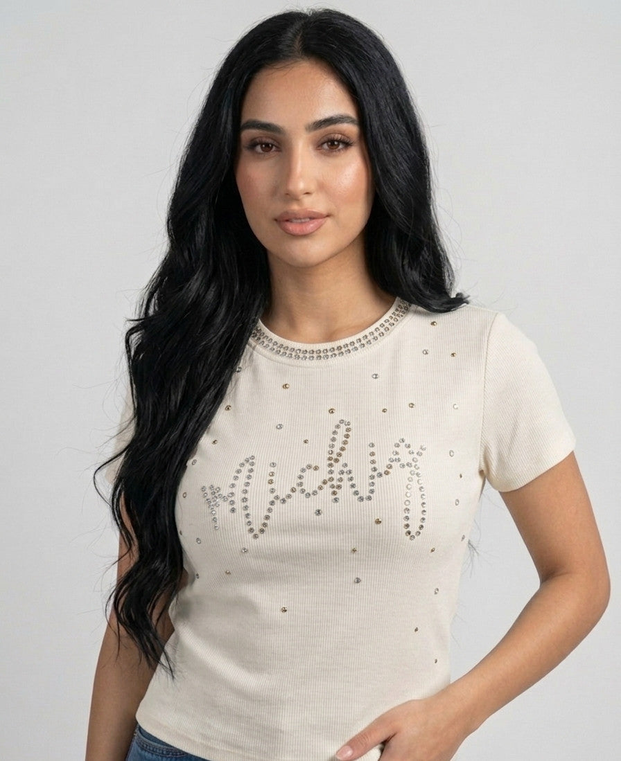 Top strass 01 Crème