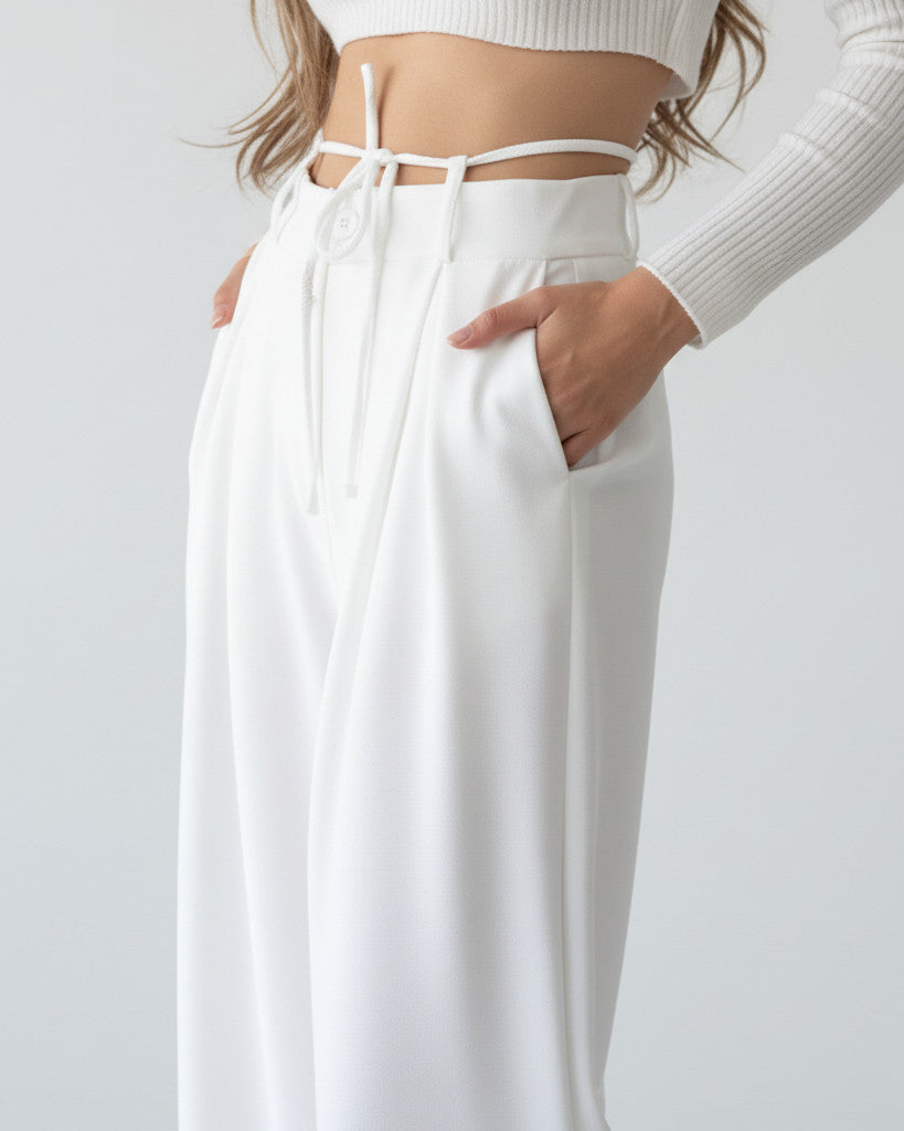 Pantalon corde Blanc