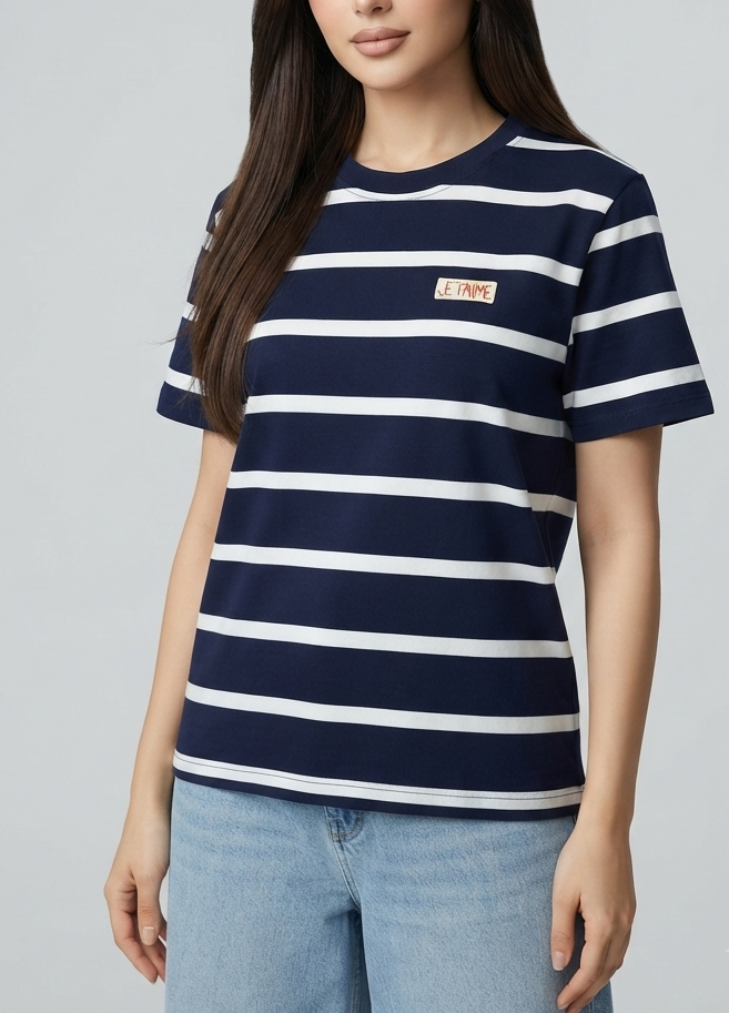 T-shirt Je T'aime Bleu Marine 01