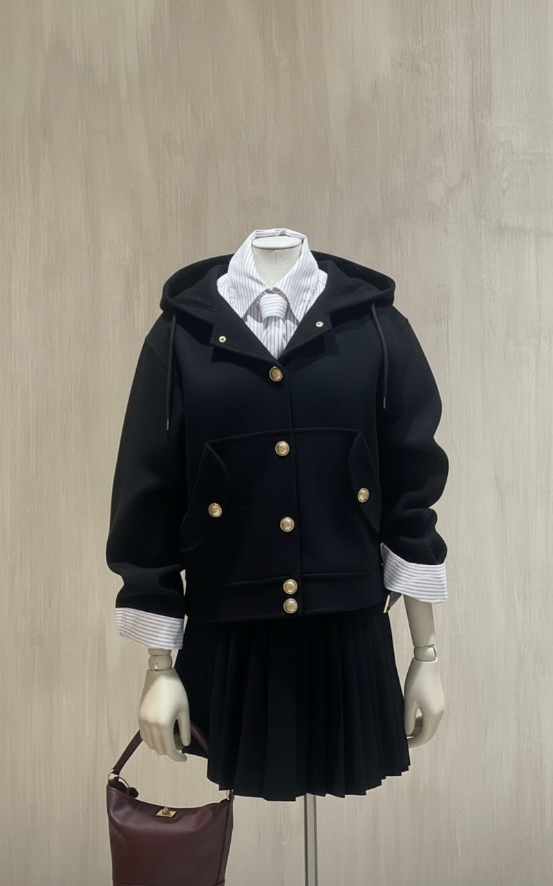 Veste Molletonnée Noire