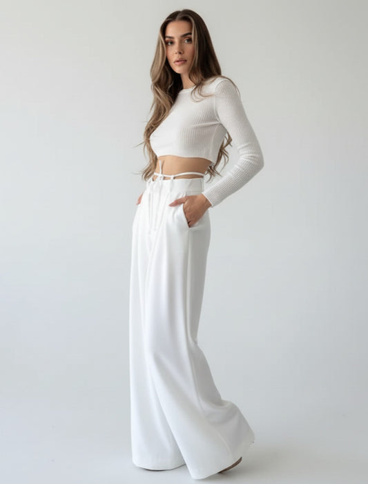Pantalon corde Blanc