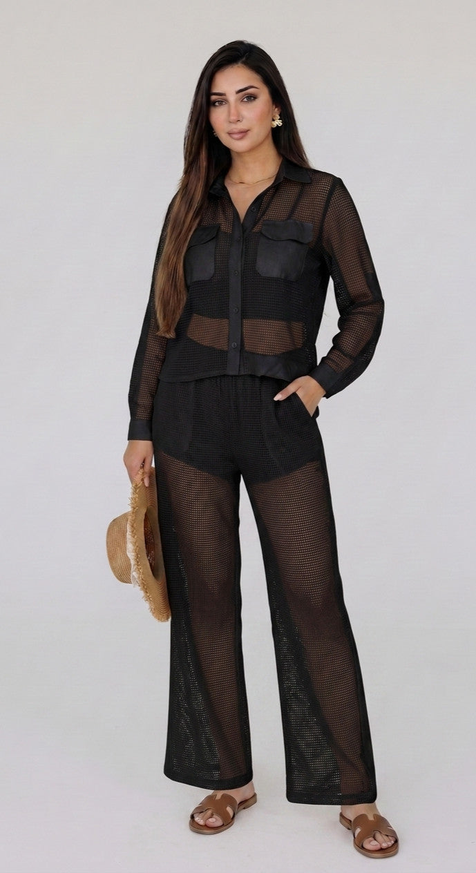 Set Pantalon Crochet Noir