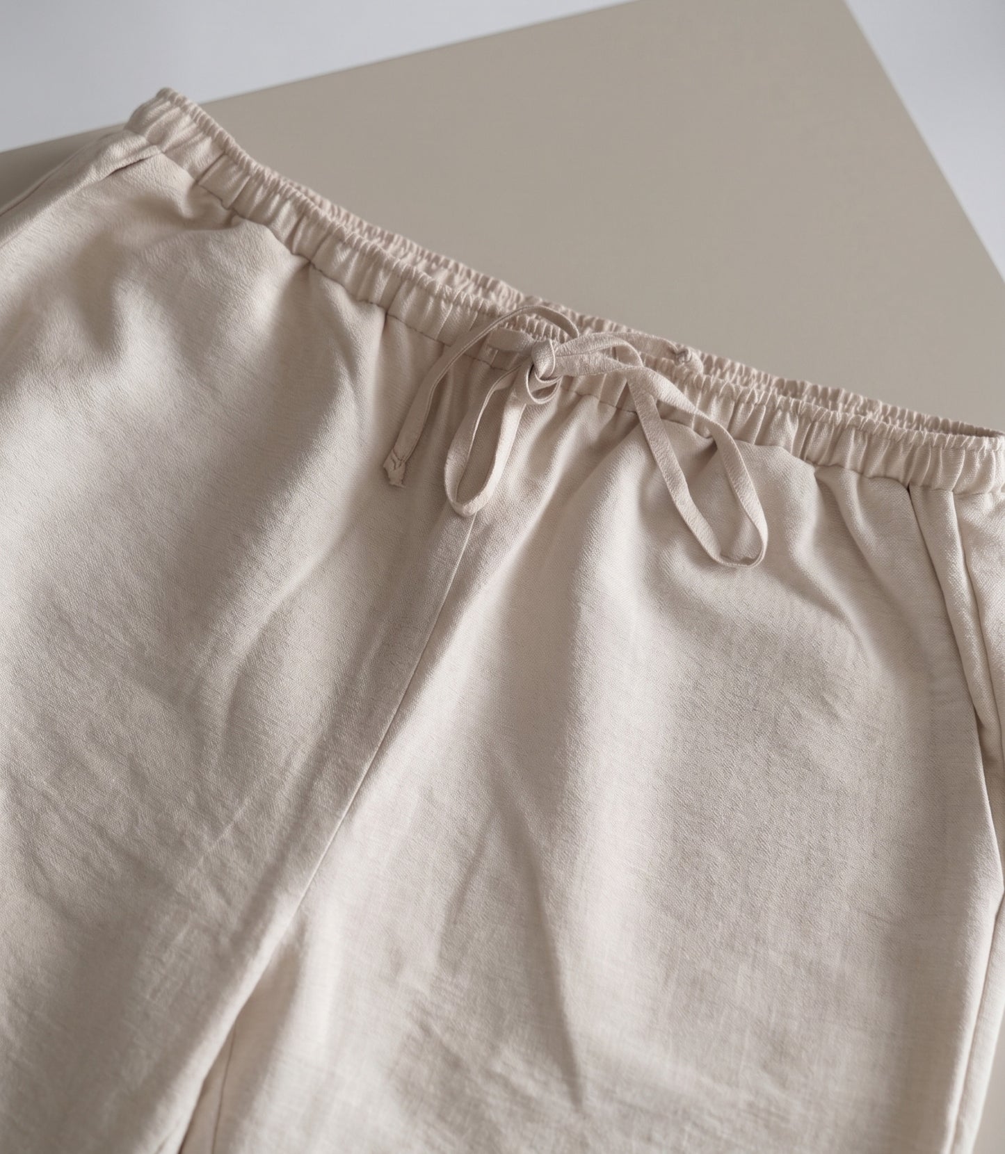 Pantalon effet lin Beige