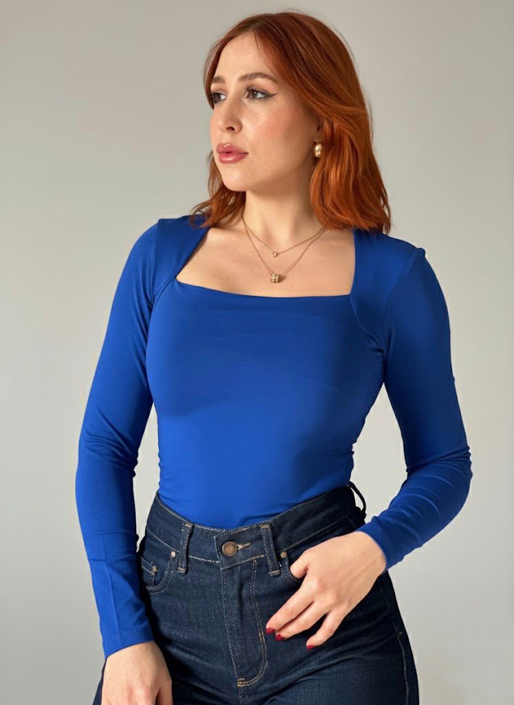 Body Col Carré Bleu image 0