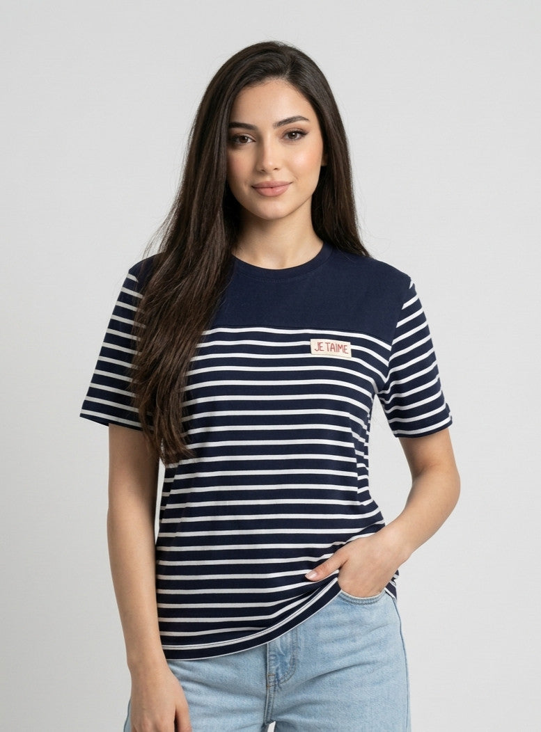 T-shirt Je T'aime Bleu Marine