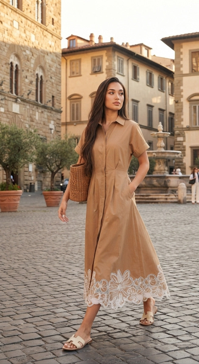 Robe Melissa Brodée Mocca
