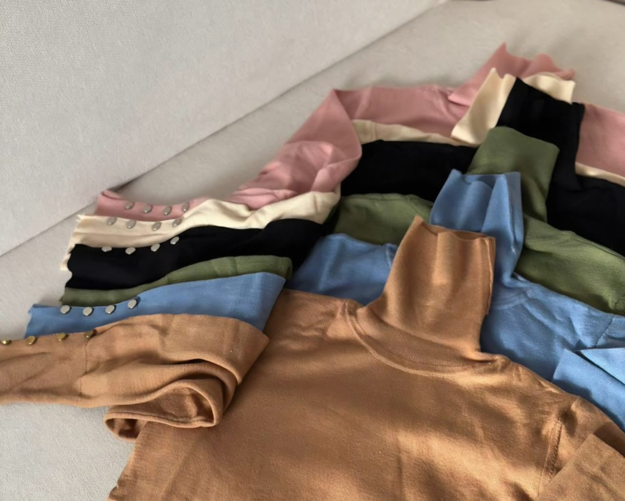 Pull Col Roulé Bleu