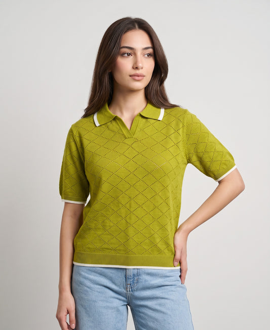T-shirt Crochet Vert