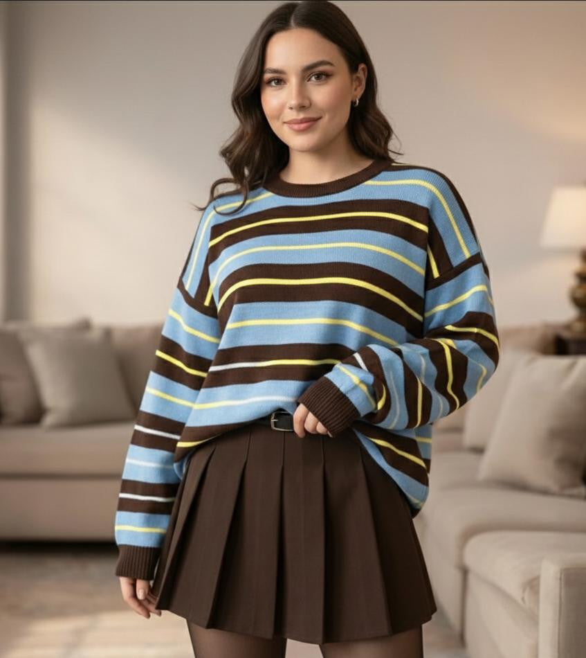 Pull Donnié Bleu/ Jaune