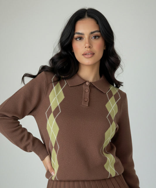 Pull Angelo Marron / Vert