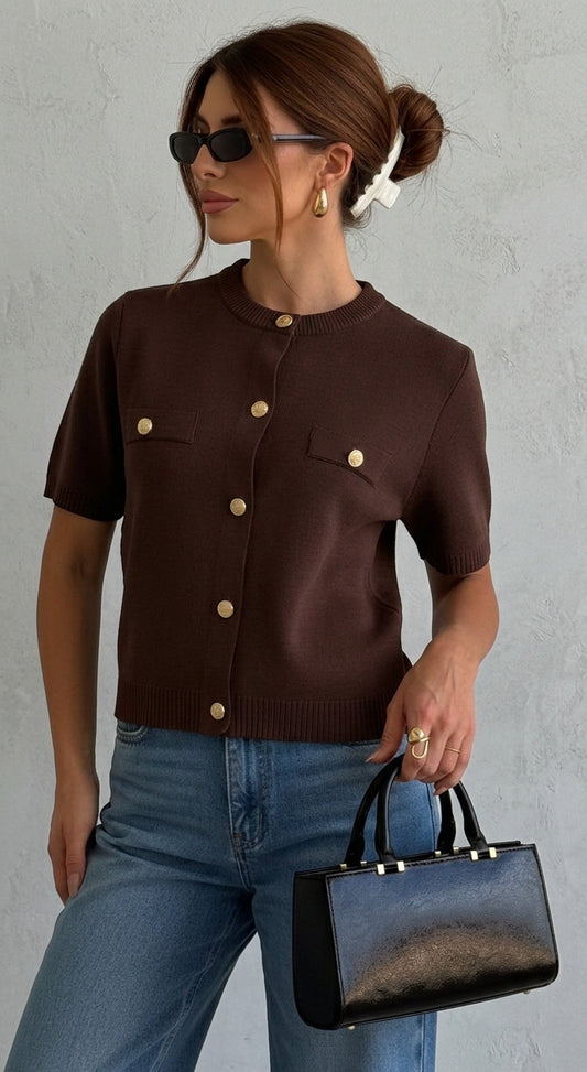 Gilet Valeria Marron