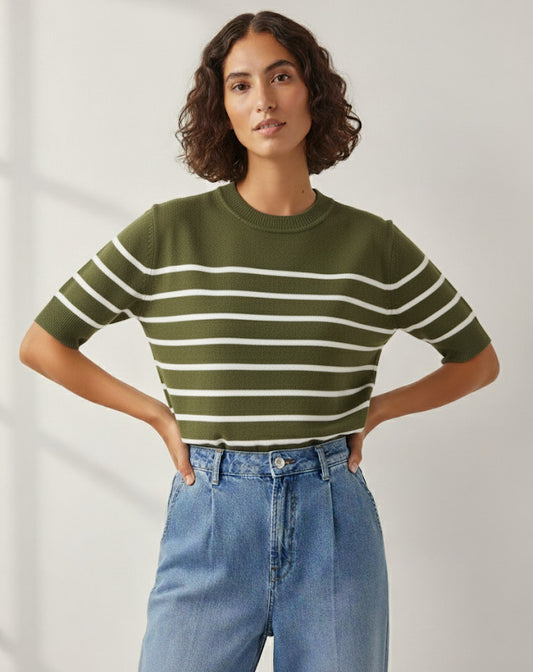 Pull Lama Vert/ Blanc