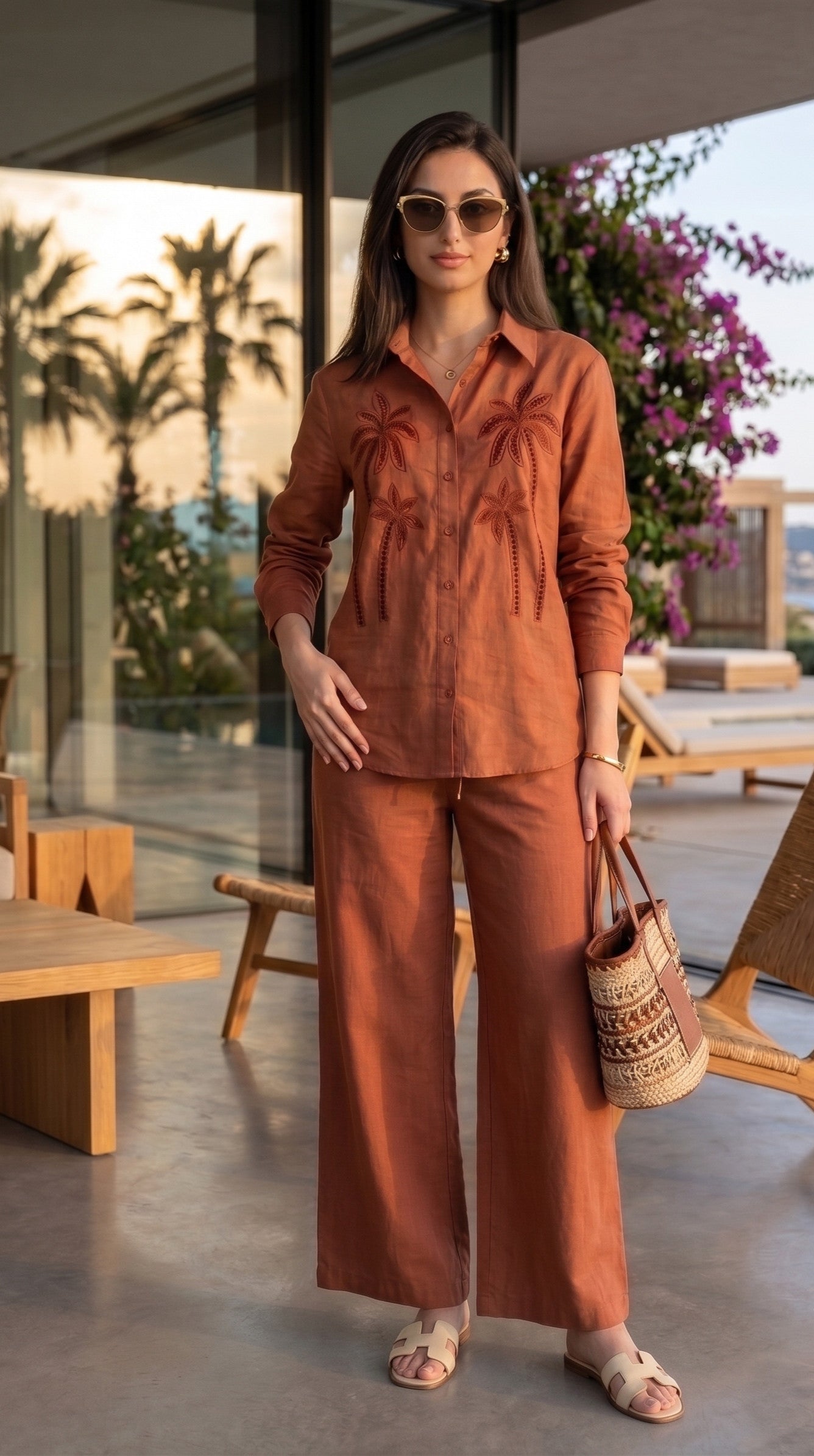 Set Bahia Brodé Marron
