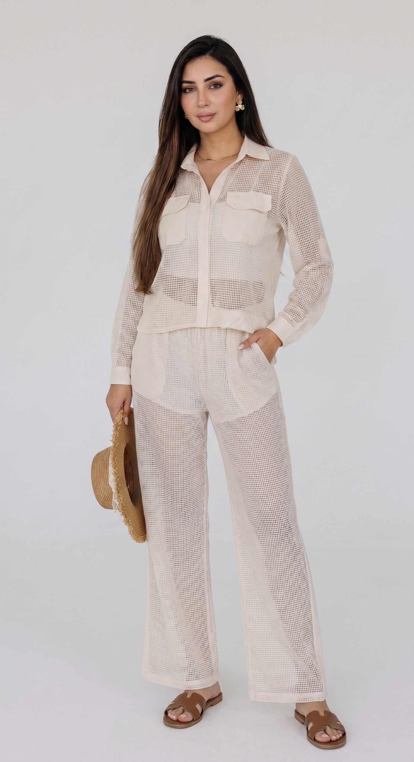 Set Pantalon Crochet Créme