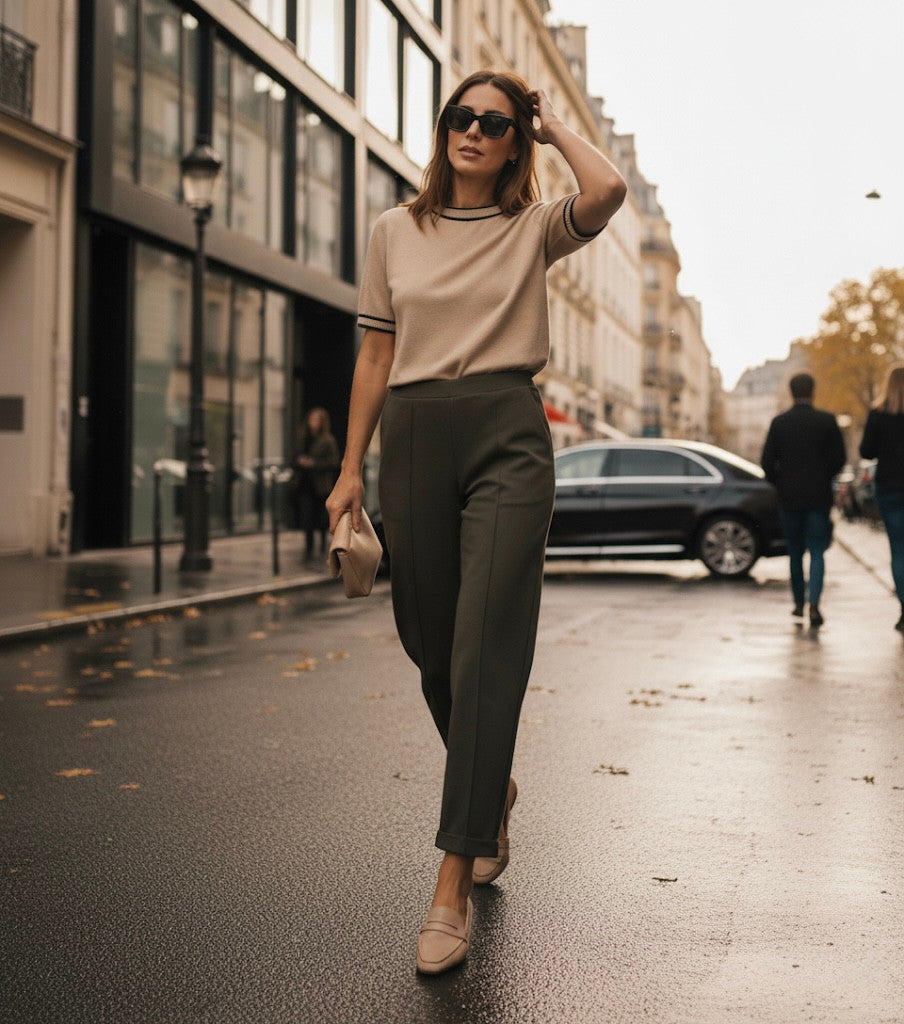 Pantalon Basique Vert