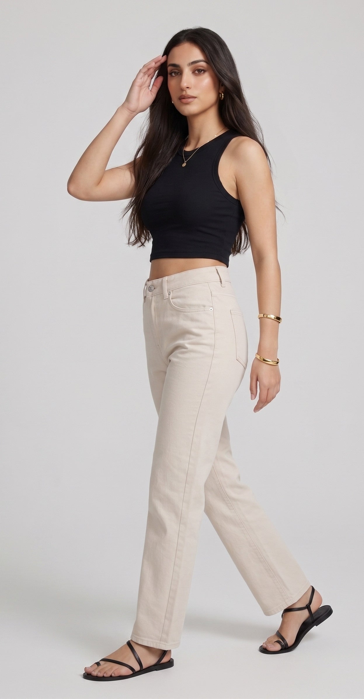 Pantalon Jean Beige