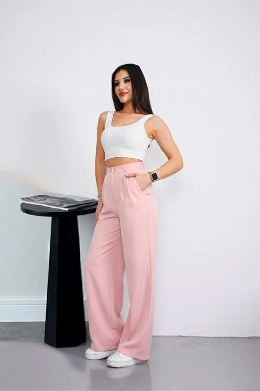 Pantalon large crêpe Pink