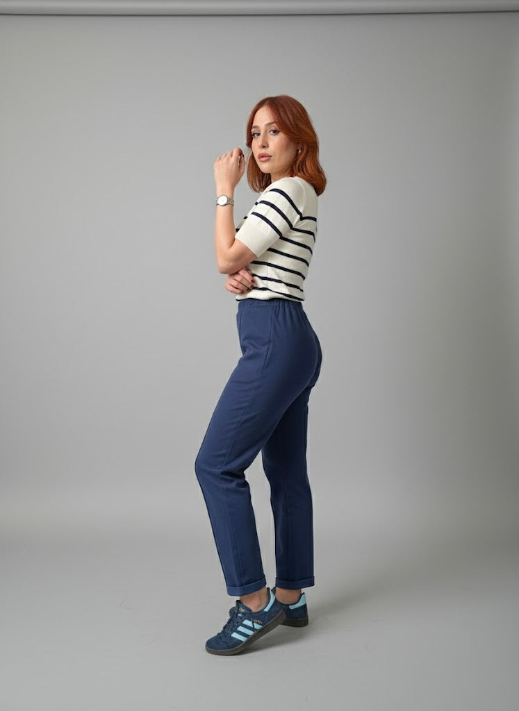 Pantalon Basique Bleu Marine