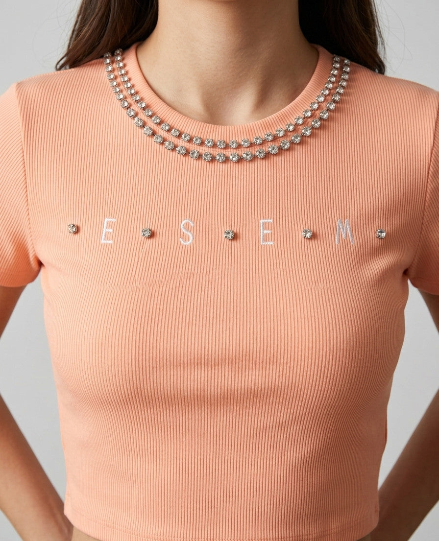 Top strass ESEM Corail