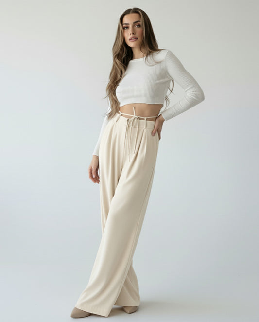 Pantalon corde Beige