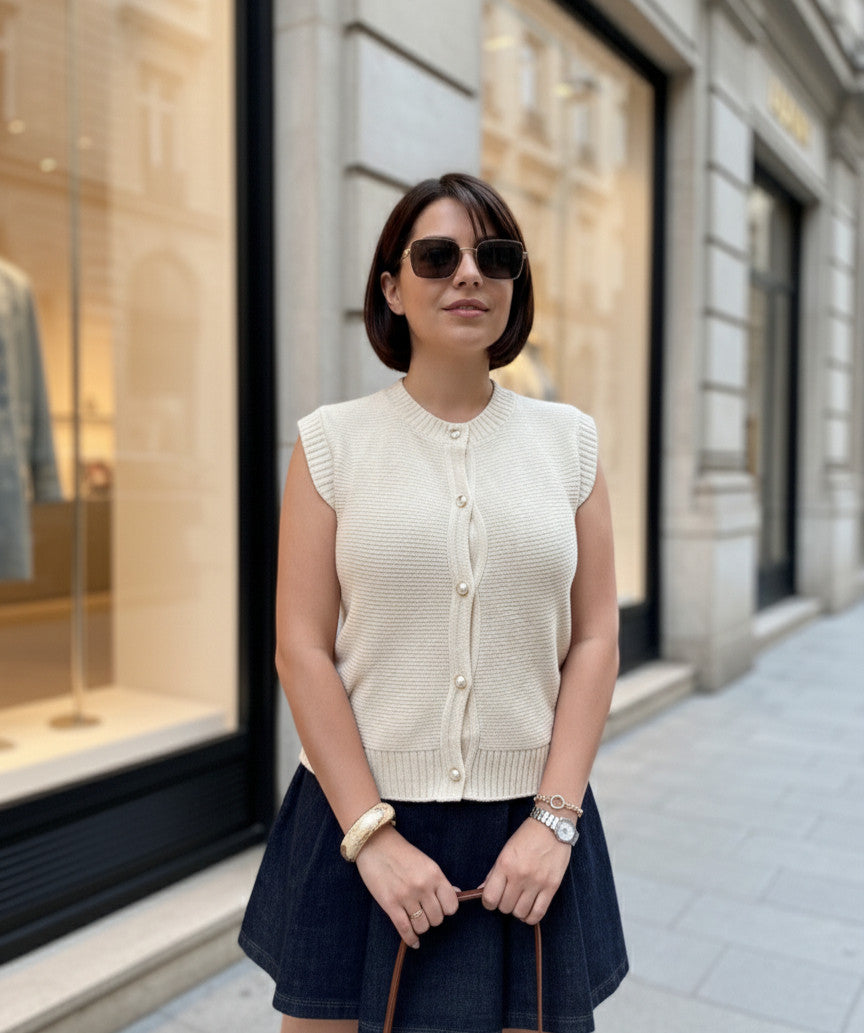 Gilet Soline Ecru