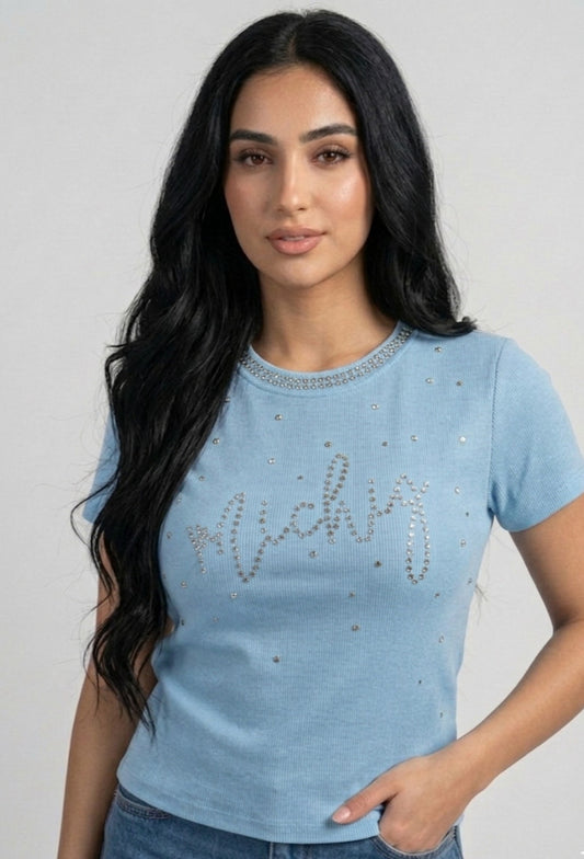 Top strass 01 Bleu