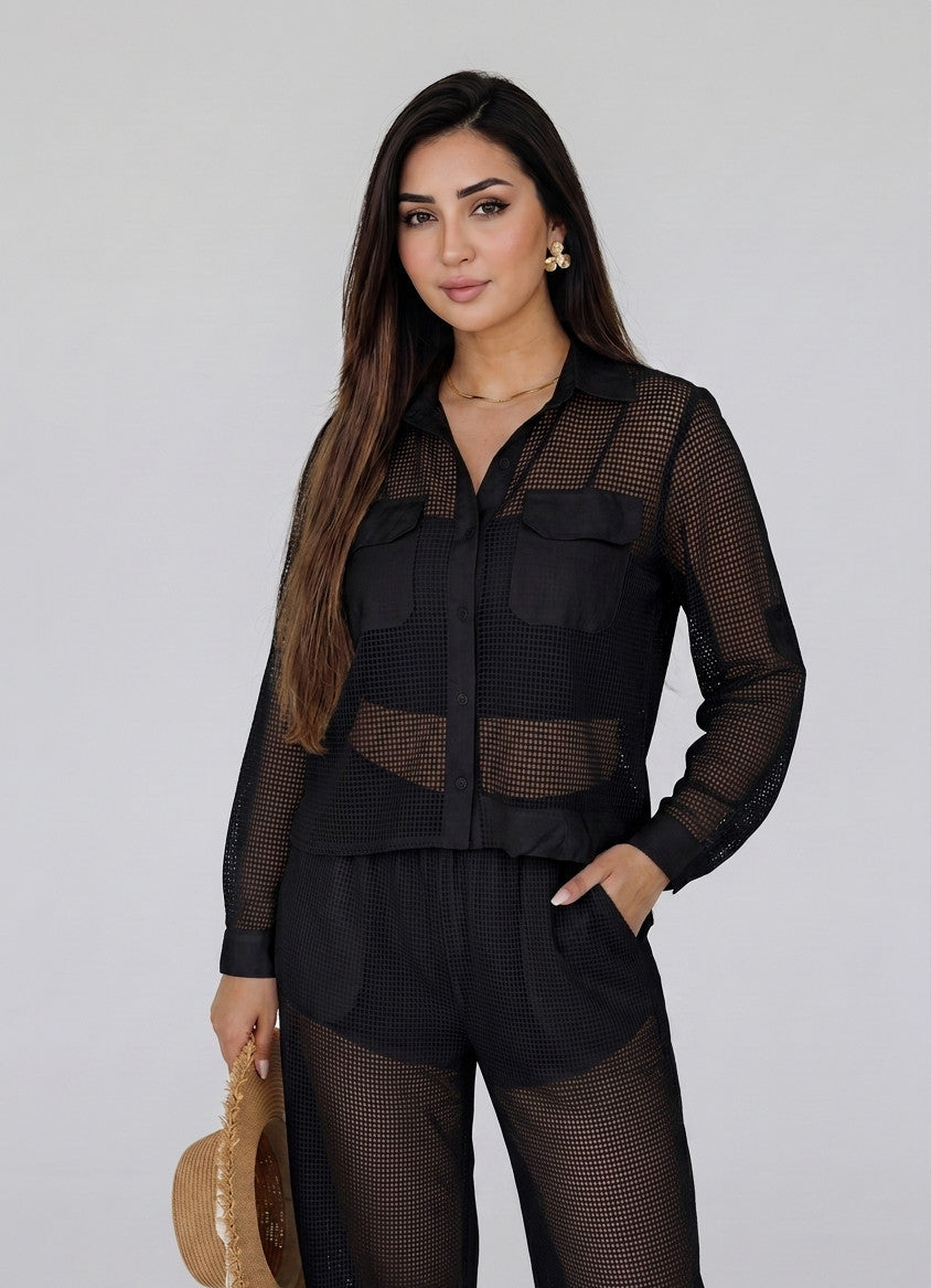 Set Pantalon Crochet Noir