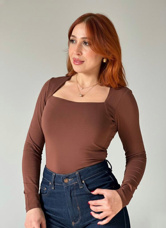 Body Col Carré Marron