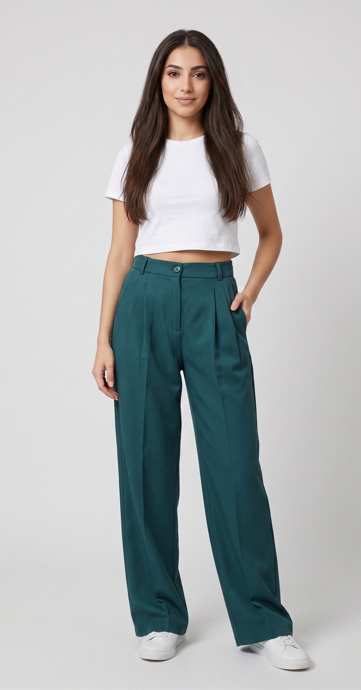 Pantalon large Vert Olive