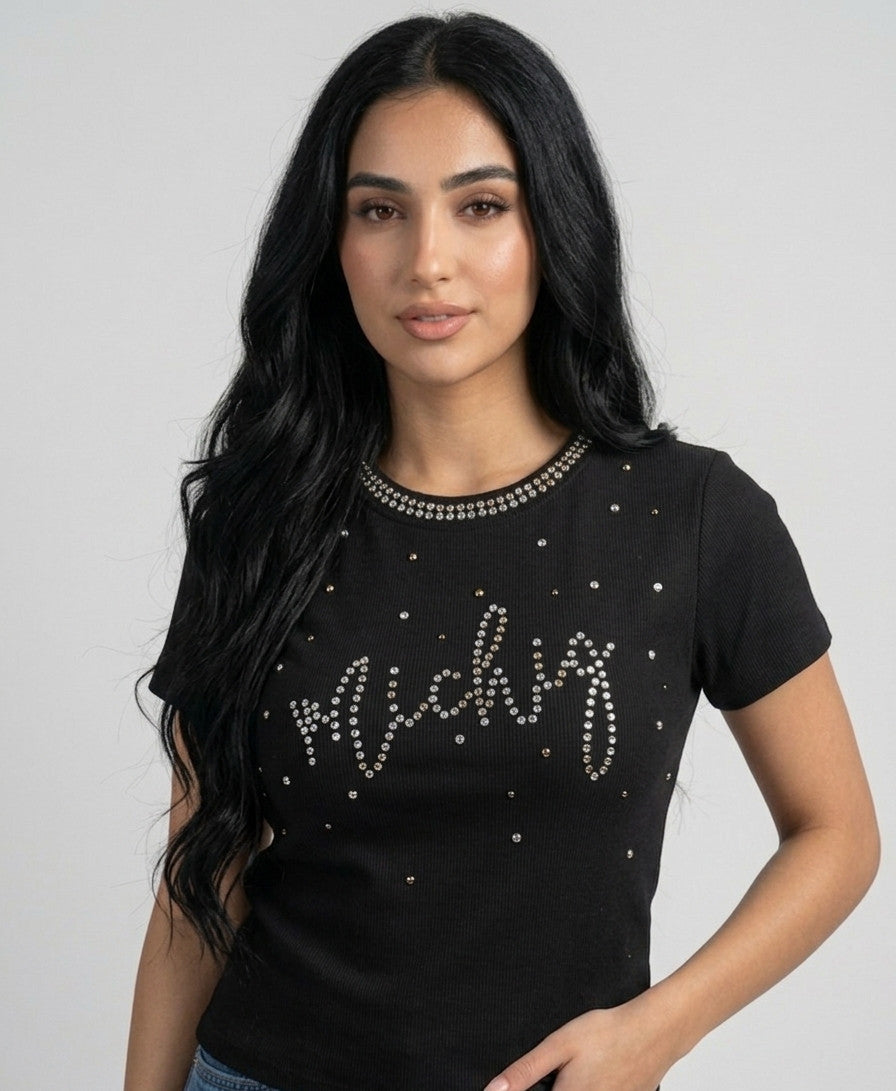 Top strass 01 Noir