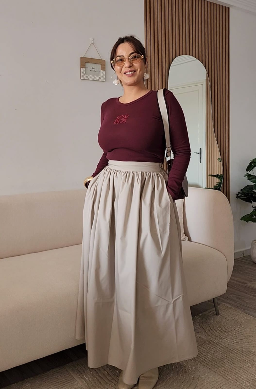 Jupe Elena Grège