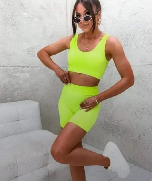 Set Short Vert Fluo