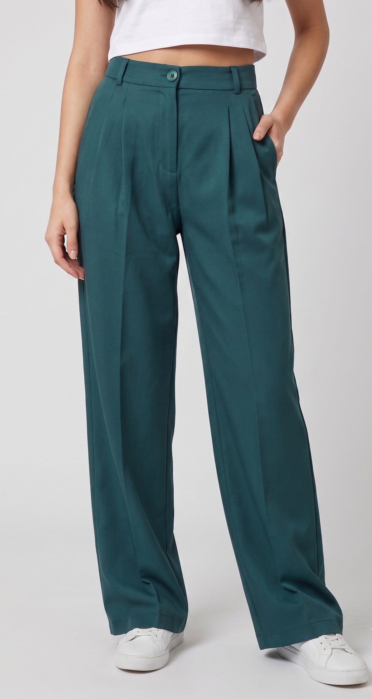 Pantalon large Vert Olive