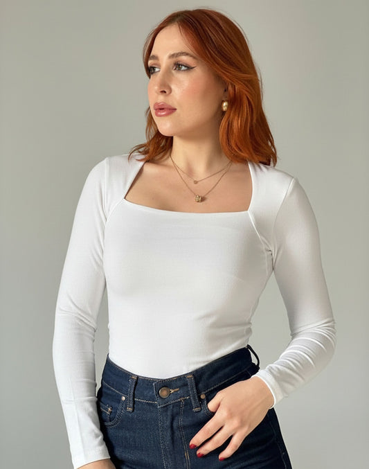 Body Col Carré Blanc