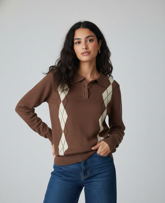 Pull Angelo Marron / Beige