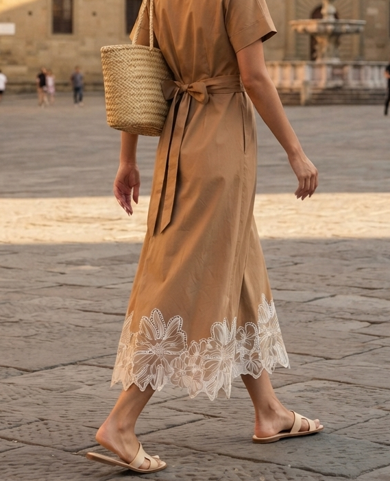 Robe Melissa Brodée Mocca